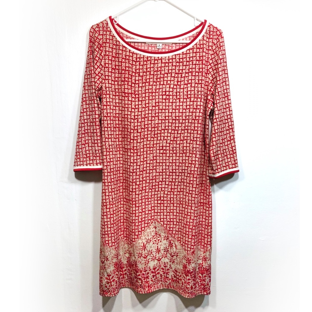 Max Studio Half Sleeve Red Summer Dress M